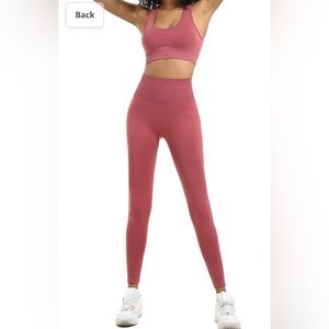Pink yoga set, lightly used, good condition